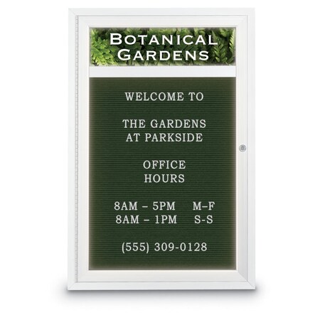 United Visual Products Indoor Enclosed Combo Board, 42"x32", Gold Frame/Black & Ultramarine UVCB4232G-BLACK-ULTMAR